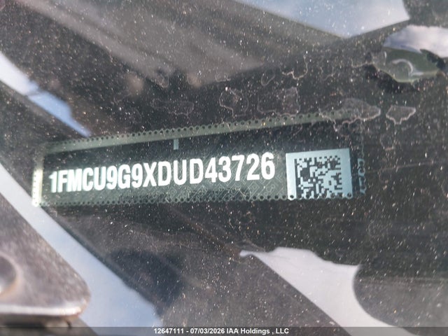 12647111 :رقم المزاد ، 1FMCU9G9XDUD43726 vin ، 2013 Ford Escape Se مزاد بيع