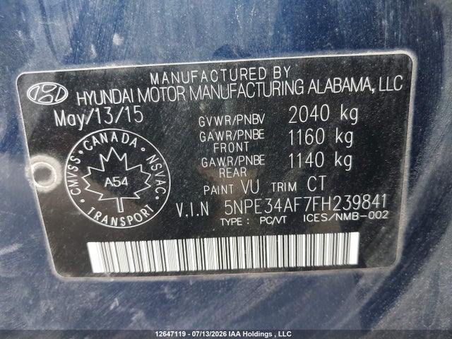 Hyundai Sonata Sport Tech 2015 5NPE34AF7FH239841 Image 18