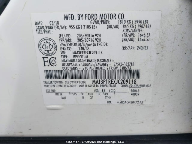 Ford Ecosport 2018 MAJ3P1REXJC209118 Image 20
