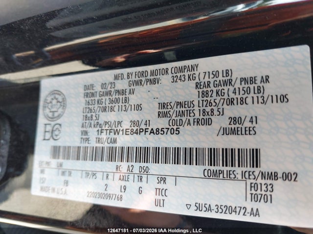 Ford F150 Supercrew 2023 1FTFW1E84PFA85705 Image 19