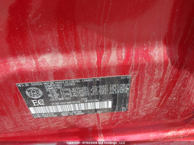 Продажа на аукционе авто 2010 Toyota Rav4, vin: 2T3BF4DV7AW039346, номер лота: 12647220