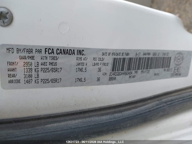 Продажа на аукционе авто 2017 Dodge Grand Caravan Cvp/sxt, vin: 2C4RDGBGXHR869494, номер лота: 12631723