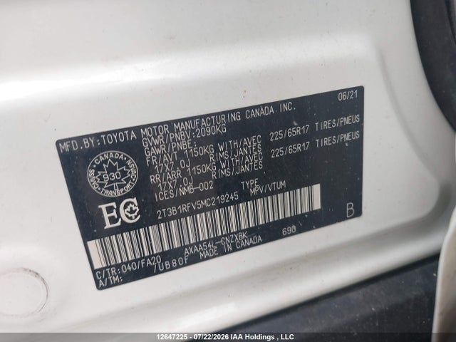 Toyota RAV4 LE 2021 2T3B1RFV5MC219245 Image 9