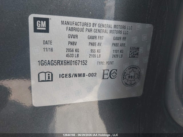 Cadillac Ats Turbo Base 2017 1G6AG5RX6H0167152 Image 18