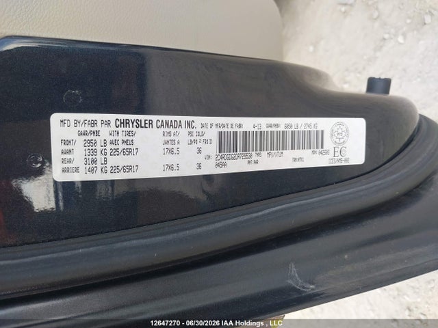 Продаж на аукціоні авто 2013 Dodge Grand Caravan Crew, vin: 2C4RDGDG2DR729530, номер лоту: 12647270