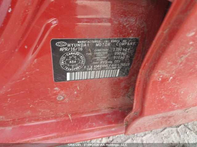 12647281 :رقم المزاد ، KMHD84LF4HU176518 vin ، 2017 Hyundai Elantra Se/value/limited مزاد بيع