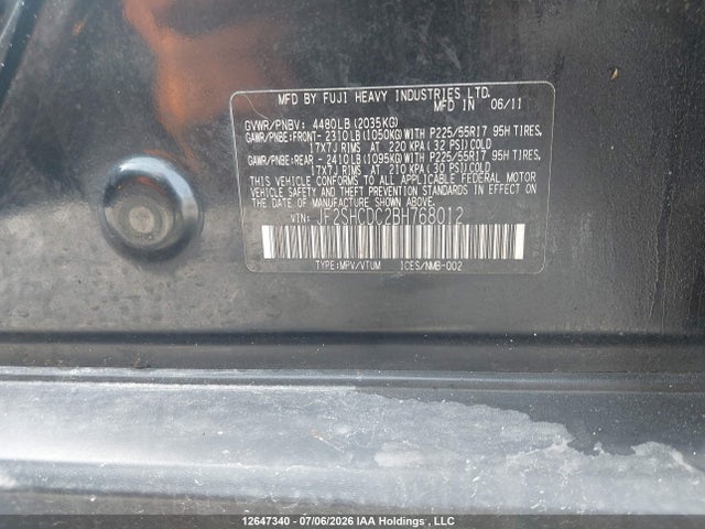 Продажа на аукционе авто 2011 Subaru Forester 2.5 X Limited Package, vin: JF2SHCDC2BH768012, номер лота: 12647340