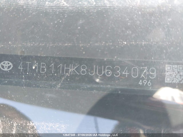 12647345 :رقم المزاد ، 4T1B11HK8JU634079 vin ، 2018 Toyota Camry L/le/xle/se/xse مزاد بيع