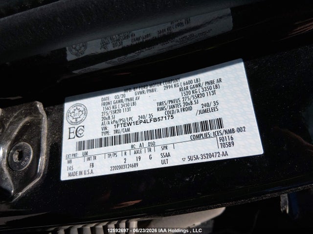 Ford F-150 Xlt 2020 1FTEW1EP4LFB57175 Image 9