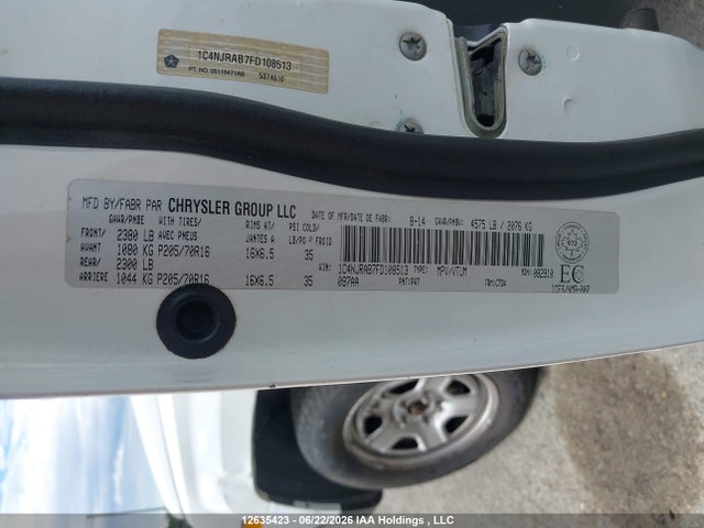 2015 Jeep Patriot Sport/north მანქანა იყიდება აუქციონზე, vin: 1C4NJRAB7FD108513, აუქციონის ნომერი: 12635423