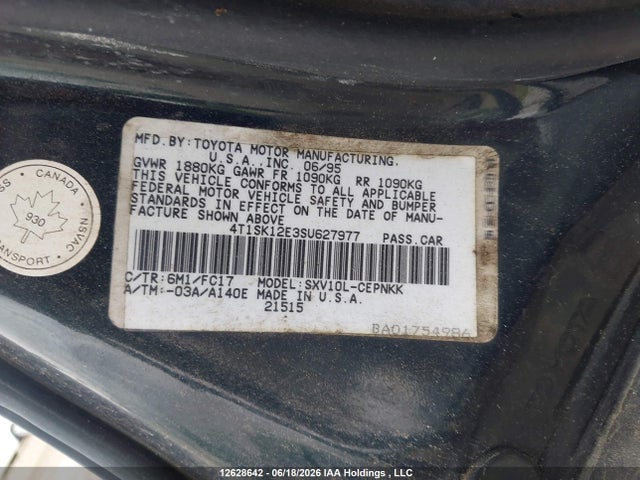 Aukcja sprzedaży 1995 Toyota Camry Le, vin: 4T1SK12E3SU627977, numer aukcji: 12628642