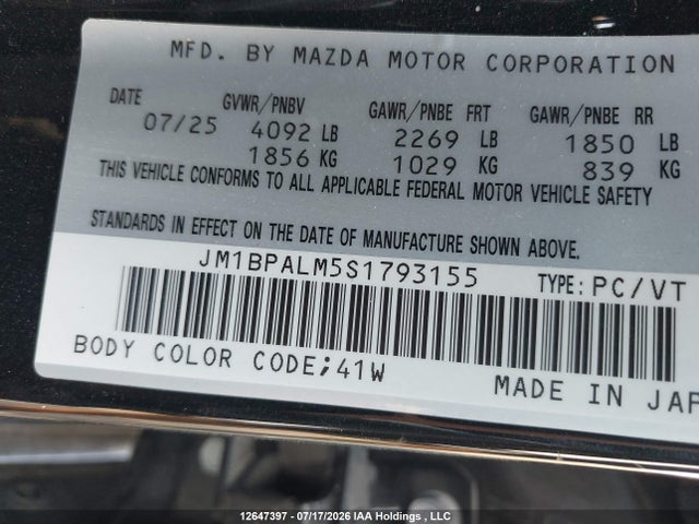 Mazda MAZDA3 2025 JM1BPALM5S1793155 Image 9