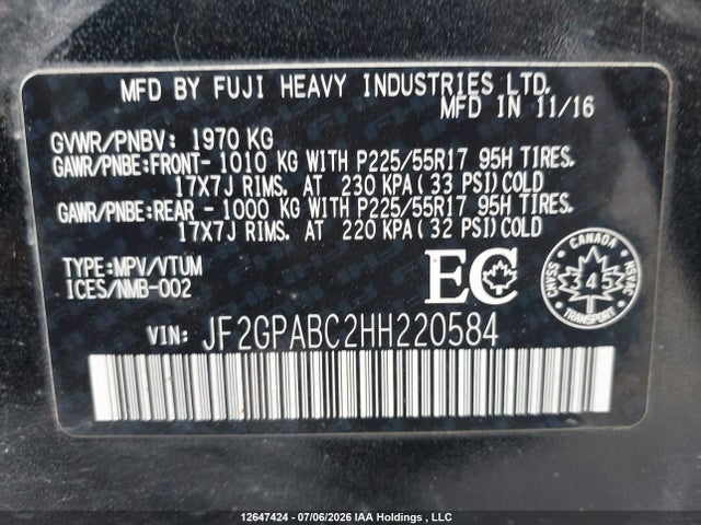 Subaru Crosstrek Premium 2017 JF2GPABC2HH220584 Image 18
