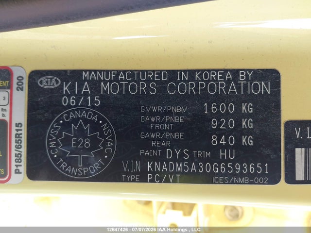 KIA RIO LX 2016 KNADM5A30G6593651 Image 9