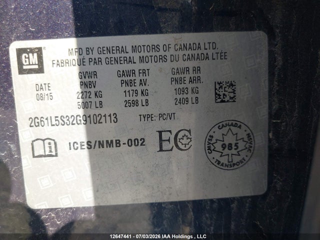 Cadillac XTS 2016 2G61L5S32G9102113 Image 9