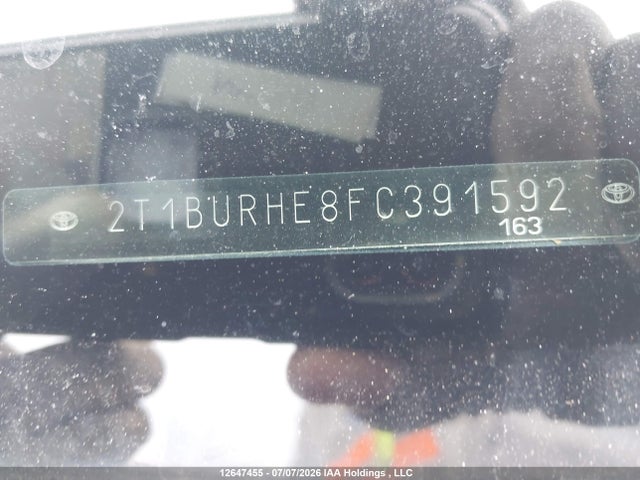2T1BURHE8FC391592 Toyota Corolla L/le/le Pls/prm/s/s Pls