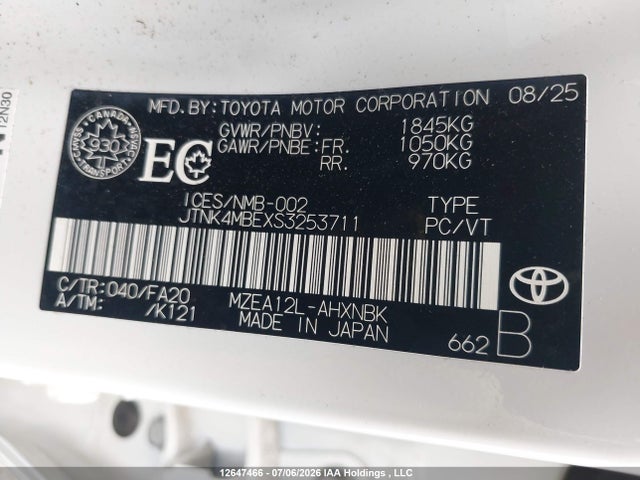 JTNK4MBEXS3253711 Toyota Corolla N