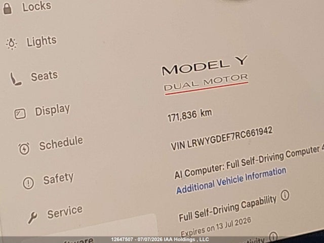 Aukcja sprzedaży 2024 Tesla Model Y Performance, vin: LRWYGDEF7RC661942, numer aukcji: 12647507