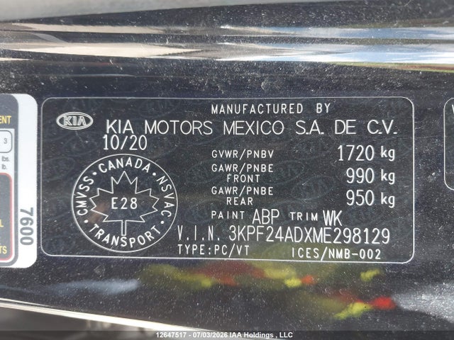 KIA FORTE LX 2021 3KPF24ADXME298129 Image 9