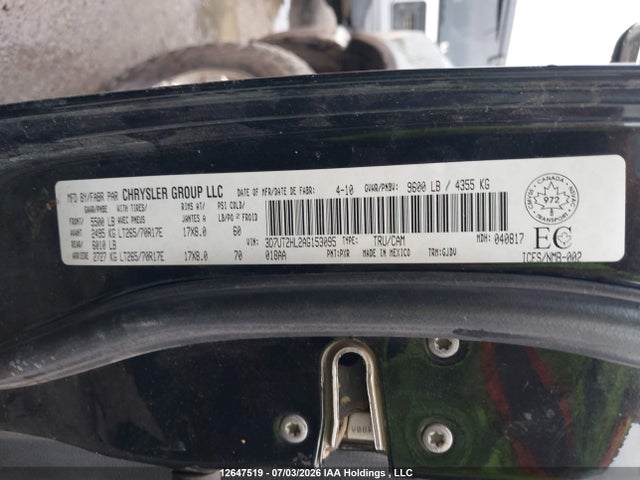 Продажа на аукционе авто 2010 Dodge Ram 2500 Laramie, vin: 3D7UT2HL2AG153095, номер лота: 12647519