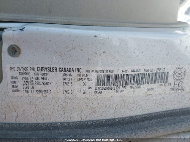 2013 Dodge Grand Caravan Se მანქანა იყიდება აუქციონზე, vin: 2C4RDGBGXDR811329, აუქციონის ნომერი: 12522636