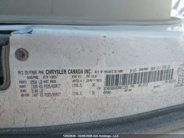2013 Dodge Grand Caravan Se მანქანა იყიდება აუქციონზე, vin: 2C4RDGBGXDR811329, აუქციონის ნომერი: 12522636
