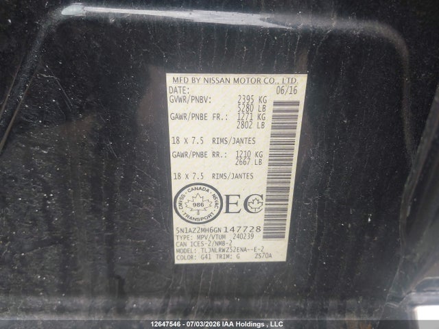 Nissan Murano 2016 5N1AZ2MH6GN147728 Image 19