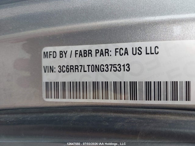 Aukcja sprzedaży 2022 Ram 1500 Classic Slt, vin: 3C6RR7LT0NG375313, numer aukcji: 12647550