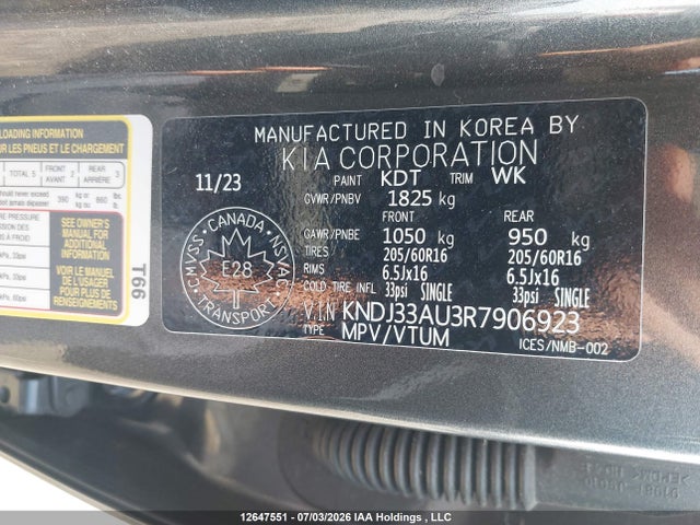 2024 Kia Soul მანქანა იყიდება აუქციონზე, vin: KNDJ33AU3R7906923, აუქციონის ნომერი: 12647551