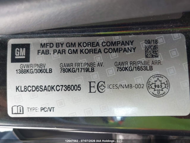 Chevrolet Spark 1lt Cvt 2019 KL8CD6SA0KC736005 Image 9