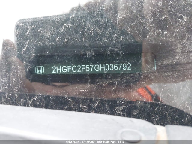 Honda Civic Lx 2016 2HGFC2F57GH036792 Image 9