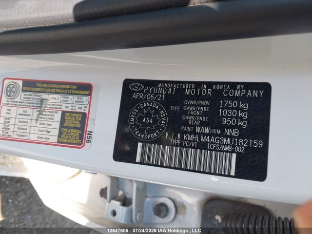 Продаж на аукціоні авто 2021 Hyundai Elantra, vin: KMHLM4AG3MU182159, номер лоту: 12647605