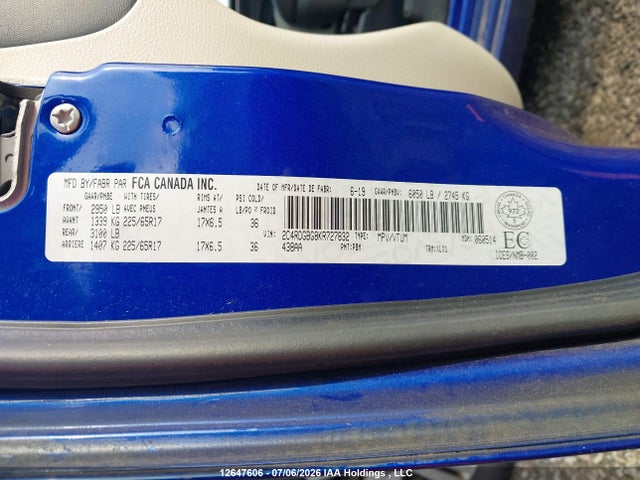 Dodge Grand Caravan Cvp/sxt 2019 2C4RDGBG8KR727832 Image 9