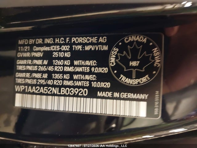 Porsche Macan 2022 WP1AA2A52NLB03920 Image 18