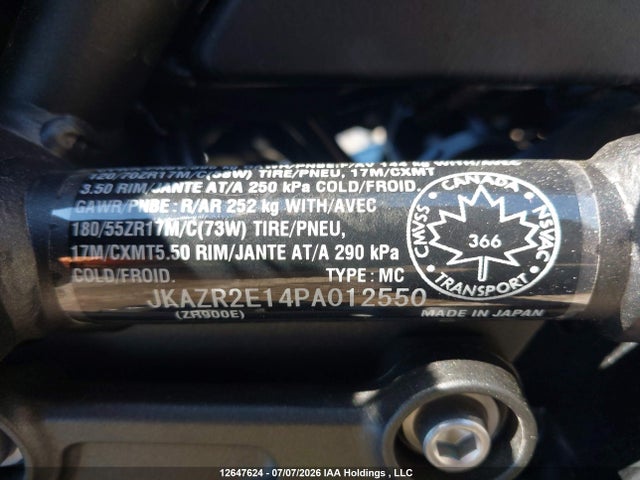 Kawasaki ZR900 2023 JKAZR2E14PA012550 Image 10