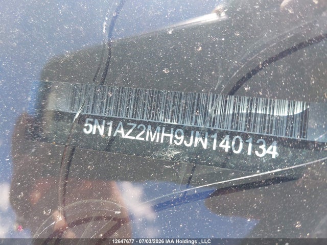 Продаж на аукціоні авто 2018 Nissan Murano S/sl/sv/platinum, vin: 5N1AZ2MH9JN140134, номер лоту: 12647677