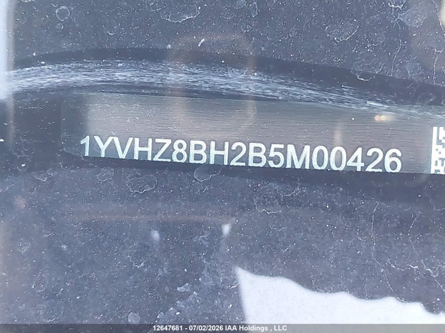 12647681 :رقم المزاد ، 1YVHZ8BH2B5M00426 vin ، 2011 Mazda 6 I مزاد بيع