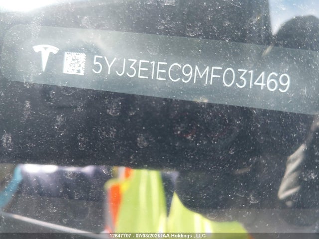 Tesla MODEL 3 2021 5YJ3E1EC9MF031469 Image 9