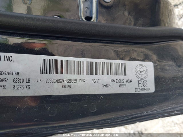 2C3CDXBG7KH628399 Dodge Charger Sxt