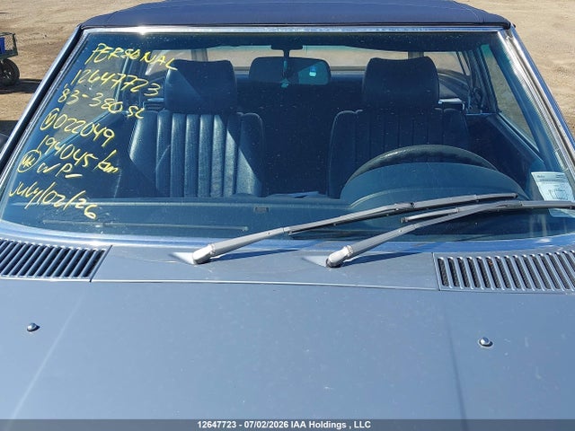 Продаж на аукціоні авто 1983 Mercedes-benz 380 Sl, vin: WDBBA45A7DB022049, номер лоту: 12647723