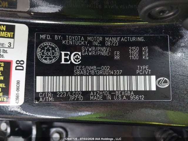 Lexus Es 300h 300h 2024 58AB21B13RU014337 Image 20