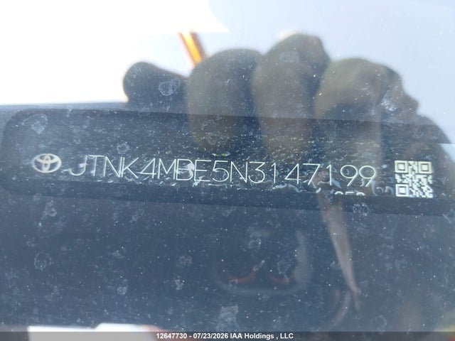 Aukcja sprzedaży 2022 Toyota Corolla Se, vin: JTNK4MBE5N3147199, numer aukcji: 12647730
