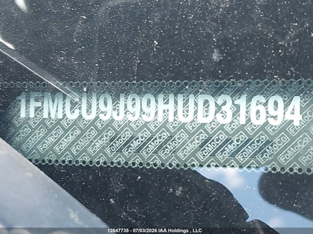 12647735 :رقم المزاد ، 1FMCU9J99HUD31694 vin ، 2017 Ford Escape Titanium مزاد بيع