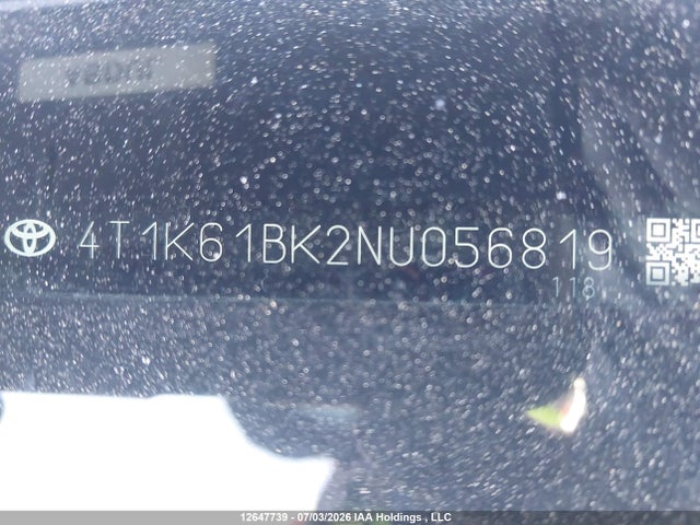 Продаж на аукціоні авто 2022 Toyota Camry Xse, vin: 4T1K61BK2NU056819, номер лоту: 12647739