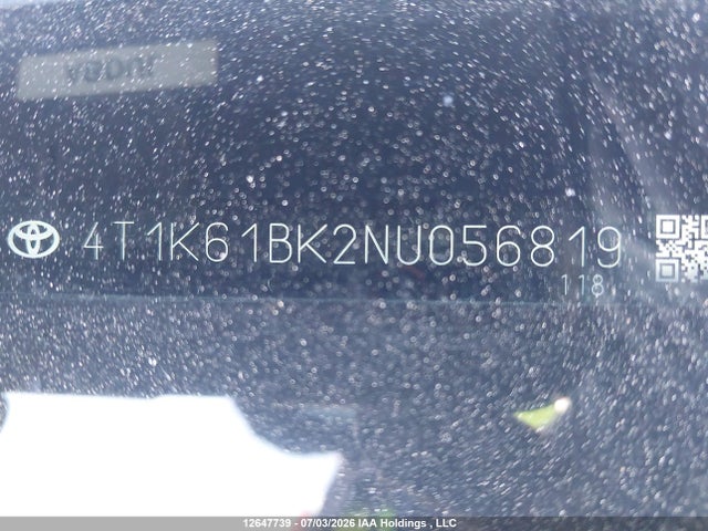 Продаж на аукціоні авто 2022 Toyota Camry Xse, vin: 4T1K61BK2NU056819, номер лоту: 12647739