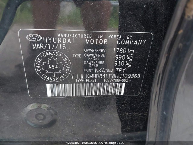 Hyundai ELANTRA GL 2017 KMHD84LF8HU129363 Image 9