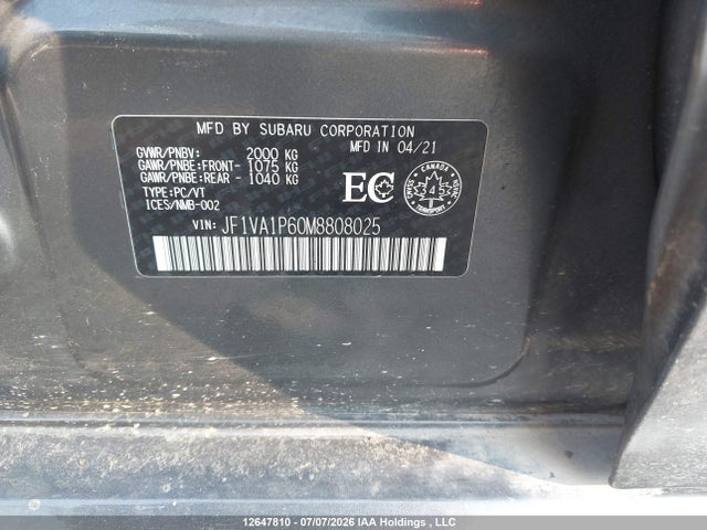 Subaru Wrx Sport-tech 2021 JF1VA1P60M8808025 Image 9