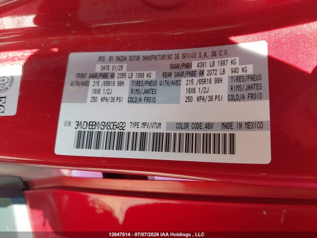 2025 Mazda Cx-30 Select მანქანა იყიდება აუქციონზე, vin: 3MVDMBBMXSM806492, აუქციონის ნომერი: 12647814