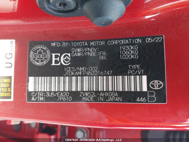 Toyota Prius Prime Upgrade 2022 JTDKAMFP4N3216747 Image 9