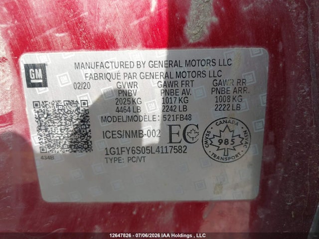 Chevrolet BOLT EV LT 2020 1G1FY6S05L4117582 Image 9